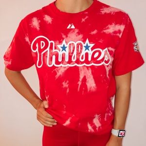PHILLIES Chase Utley bleach tie dye shirt